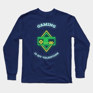 Gaming is my Valentine - Green/Yellow Long Sleeve T-Shirt